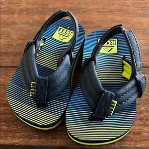 Reef Kids Sandals - Blue and Yellow